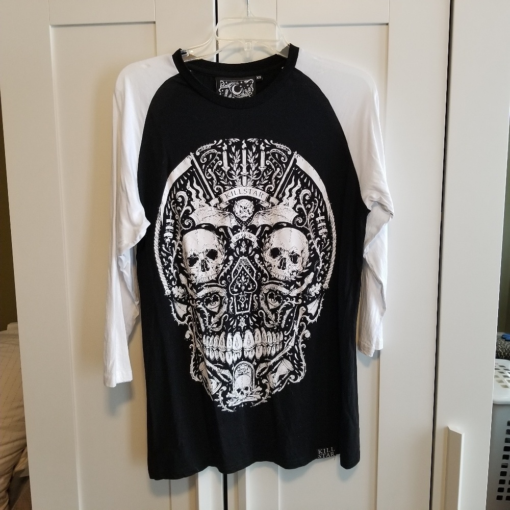 Killstar Memento Mori Raglan Top Unisex